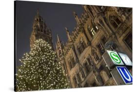 Christmas Tree at Neues Rathaus in Munich-Jon Hicks-Stretched Canvas