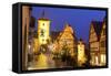 Christmas Tree at the Plonlein, Rothenburg Ob Der Tauber, Bavaria, Germany, Europe-Miles Ertman-Framed Stretched Canvas