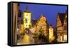 Christmas Tree at the Plonlein, Rothenburg Ob Der Tauber, Bavaria, Germany, Europe-Miles Ertman-Framed Stretched Canvas