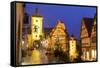 Christmas Tree at the Plonlein, Rothenburg Ob Der Tauber, Bavaria, Germany, Europe-Miles Ertman-Framed Stretched Canvas