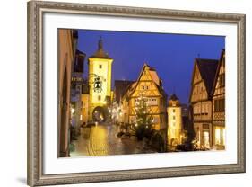 Christmas Tree at the Plonlein, Rothenburg Ob Der Tauber, Bavaria, Germany, Europe-Miles Ertman-Framed Photographic Print