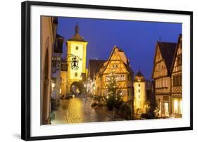 Christmas Tree at the Plonlein, Rothenburg Ob Der Tauber, Bavaria, Germany, Europe-Miles Ertman-Framed Photographic Print