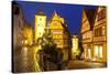 Christmas Tree at the Plonlein, Rothenburg Ob Der Tauber, Bavaria, Germany, Europe-Miles Ertman-Stretched Canvas