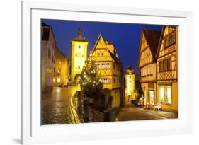 Christmas Tree at the Plonlein, Rothenburg Ob Der Tauber, Bavaria, Germany, Europe-Miles Ertman-Framed Photographic Print