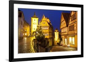 Christmas Tree at the Plonlein, Rothenburg Ob Der Tauber, Bavaria, Germany, Europe-Miles Ertman-Framed Photographic Print