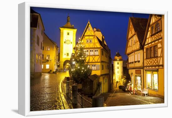 Christmas Tree at the Plonlein, Rothenburg Ob Der Tauber, Bavaria, Germany, Europe-Miles Ertman-Framed Photographic Print