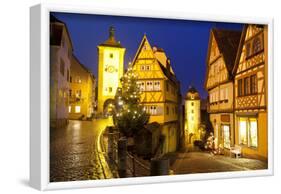 Christmas Tree at the Plonlein, Rothenburg Ob Der Tauber, Bavaria, Germany, Europe-Miles Ertman-Framed Photographic Print