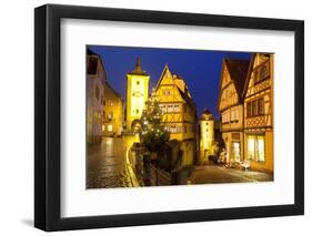 Christmas Tree at the Plonlein, Rothenburg Ob Der Tauber, Bavaria, Germany, Europe-Miles Ertman-Framed Photographic Print