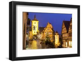 Christmas Tree at the Plonlein, Rothenburg Ob Der Tauber, Bavaria, Germany, Europe-Miles Ertman-Framed Photographic Print