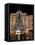 Christmas Tree, Baroque Building and Stalls at Christmas Market, Linz, Austria-Richard Nebesky-Framed Stretched Canvas