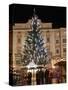 Christmas Tree, Baroque Building and Stalls at Christmas Market, Linz, Austria-Richard Nebesky-Stretched Canvas