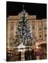 Christmas Tree, Baroque Building and Stalls at Christmas Market, Linz, Austria-Richard Nebesky-Stretched Canvas