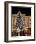 Christmas Tree, Baroque Building and Stalls at Christmas Market, Linz, Austria-Richard Nebesky-Framed Photographic Print