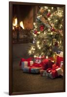 Christmas Tree by Fireplace-null-Framed Photographic Print