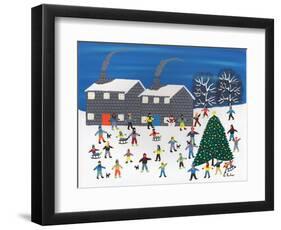 Christmas Tree by the Cottages-Gordon Barker-Framed Giclee Print