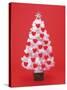 Christmas Tree Decorated with Hearts-null-Stretched Canvas