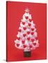 Christmas Tree Decorated with Hearts-null-Stretched Canvas