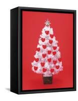 Christmas Tree Decorated with Hearts-null-Framed Stretched Canvas