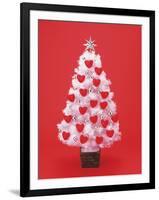 Christmas Tree Decorated with Hearts-null-Framed Photographic Print