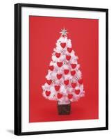 Christmas Tree Decorated with Hearts-null-Framed Photographic Print