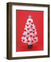 Christmas Tree Decorated with Hearts-null-Framed Photographic Print