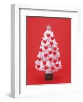 Christmas Tree Decorated with Hearts-null-Framed Photographic Print