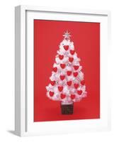 Christmas Tree Decorated with Hearts-null-Framed Photographic Print