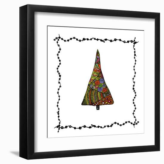 Christmas Tree from Patterns.Vector-Ihnatovich Maryia-Framed Art Print