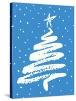 Christmas Tree in Blue-Crockett Collection-Stretched Canvas