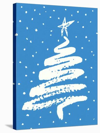 Christmas Tree in Blue-Crockett Collection-Stretched Canvas