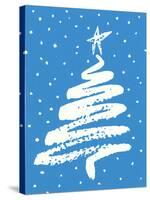 Christmas Tree in Blue-Crockett Collection-Stretched Canvas
