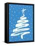 Christmas Tree in Blue-Crockett Collection-Framed Stretched Canvas