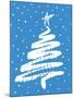 Christmas Tree in Blue-Crockett Collection-Mounted Giclee Print