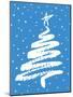 Christmas Tree in Blue-Crockett Collection-Mounted Giclee Print