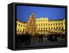 Christmas Tree in Front of Schonbrunn Palace at Dusk, Unesco World Heritage Site, Vienna, Austria-Jean Brooks-Framed Stretched Canvas