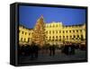 Christmas Tree in Front of Schonbrunn Palace at Dusk, Unesco World Heritage Site, Vienna, Austria-Jean Brooks-Framed Stretched Canvas