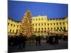 Christmas Tree in Front of Schonbrunn Palace at Dusk, Unesco World Heritage Site, Vienna, Austria-Jean Brooks-Mounted Photographic Print