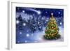 Christmas Tree in Snowy Night-Smileus-Framed Photographic Print