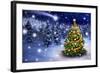 Christmas Tree in Snowy Night-Smileus-Framed Photographic Print