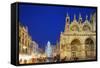 Christmas Tree in St. Marks Square, San Marco, Venice, UNESCO World Heritage Site, Veneto, Italy-Christian Kober-Framed Stretched Canvas