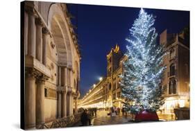 Christmas Tree in St. Marks Square, San Marco, Venice, UNESCO World Heritage Site, Veneto, Italy-Christian Kober-Stretched Canvas