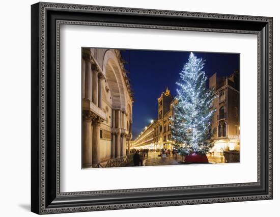 Christmas Tree in St. Marks Square, San Marco, Venice, UNESCO World Heritage Site, Veneto, Italy-Christian Kober-Framed Photographic Print