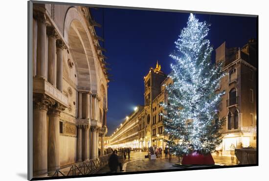Christmas Tree in St. Marks Square, San Marco, Venice, UNESCO World Heritage Site, Veneto, Italy-Christian Kober-Mounted Premium Photographic Print