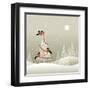 Christmas Tree in Winter Forest-Oleg Iatsun-Framed Art Print