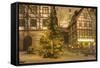 Christmas Tree Lit Up at Night in the Historic Center of Nuremberg, Germany, Europe-Miles Ertman-Framed Stretched Canvas