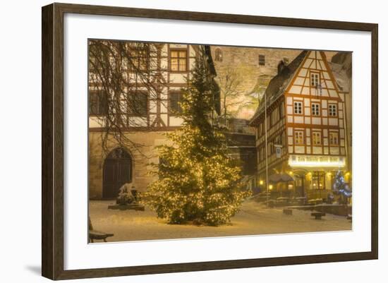 Christmas Tree Lit Up at Night in the Historic Center of Nuremberg, Germany, Europe-Miles Ertman-Framed Photographic Print
