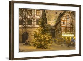 Christmas Tree Lit Up at Night in the Historic Center of Nuremberg, Germany, Europe-Miles Ertman-Framed Photographic Print