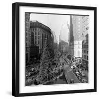 Christmas Tree on 52nd Street Next to Gimbels Department Store, New York, NY, 1940S-Nina Leen-Framed Photographic Print