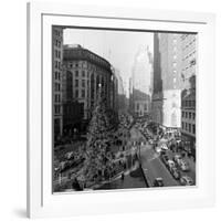 Christmas Tree on 52nd Street Next to Gimbels Department Store, New York, NY, 1940S-Nina Leen-Framed Photographic Print