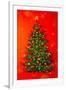 Christmas Tree on Red-Valery Rybakow-Framed Art Print